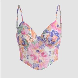 Cider crop floral corset top Beautiful in person! L on tag but fits like M